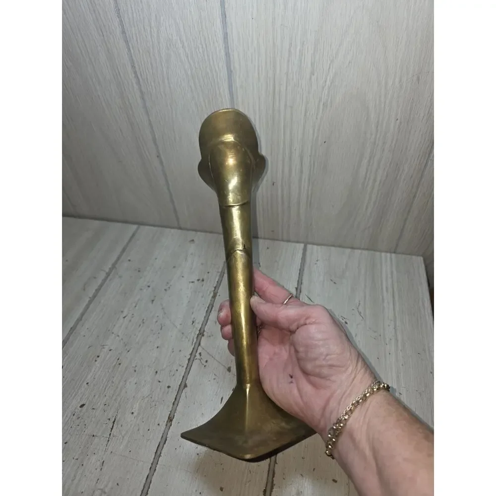 Antique Art Nouveau Brass Jack in the Pulpit Vase Church Decor Natural Patina